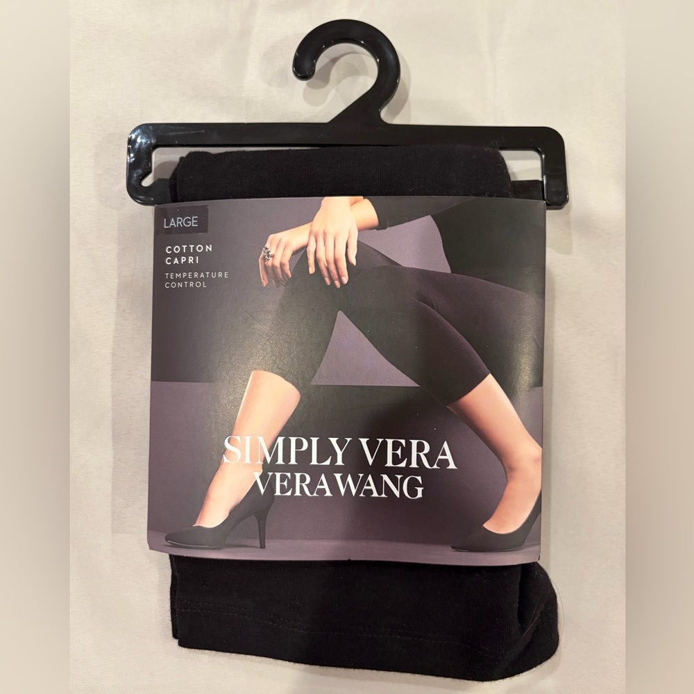 Simply Vera Vera Wang Black Cotton Capri Pants